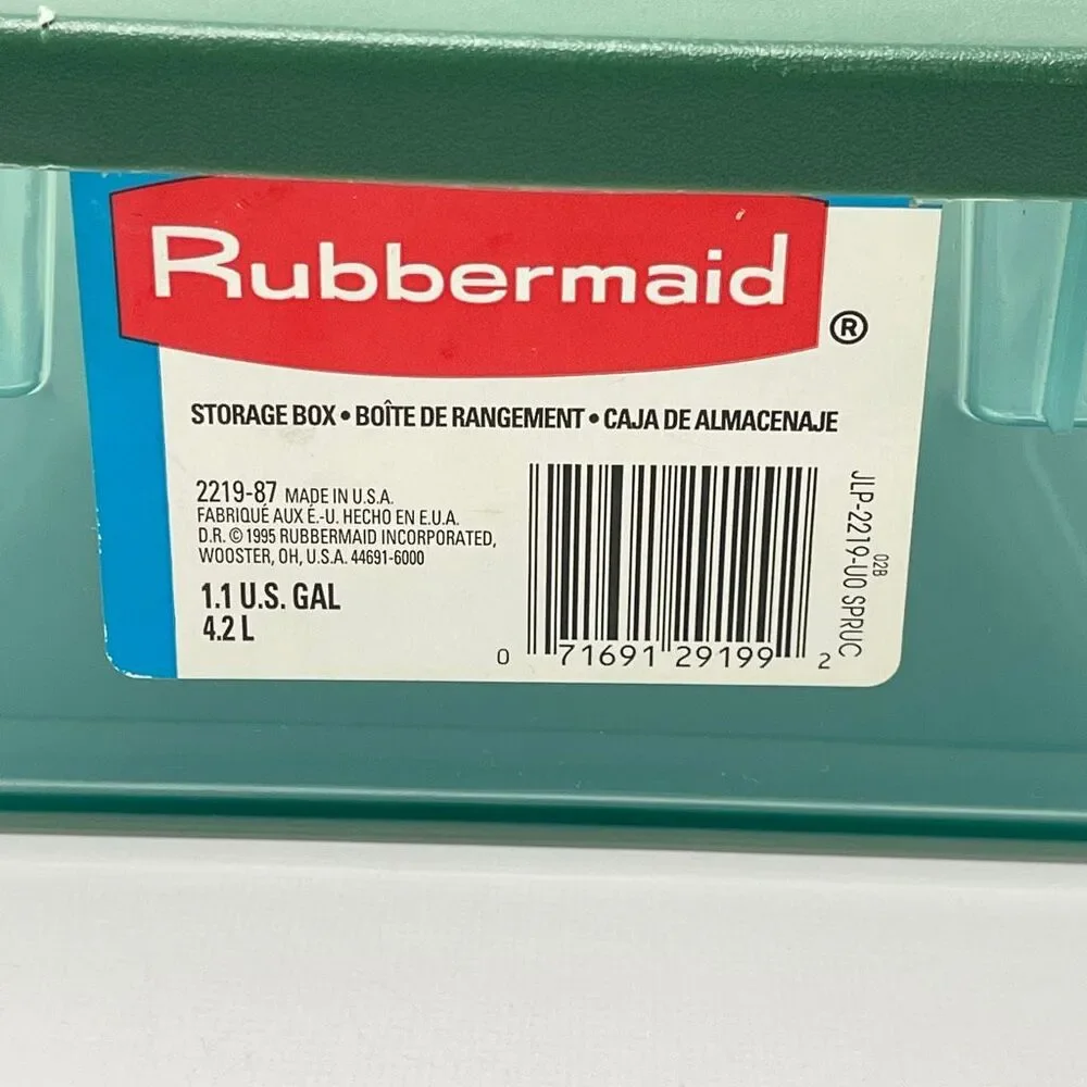 Rubbermaid Lot of 3 Vintage Green Pink Blue Shoe Box Storage Container 0286